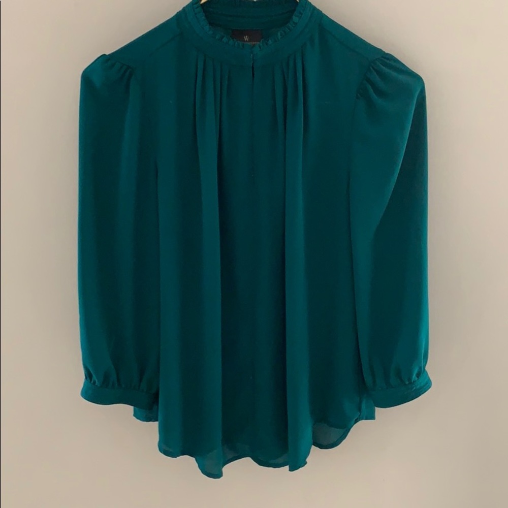 Teal blouse - petite